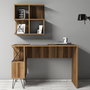 Hanah Home Extra 2 - Escritorio de estudio y estantería Nogal y negro